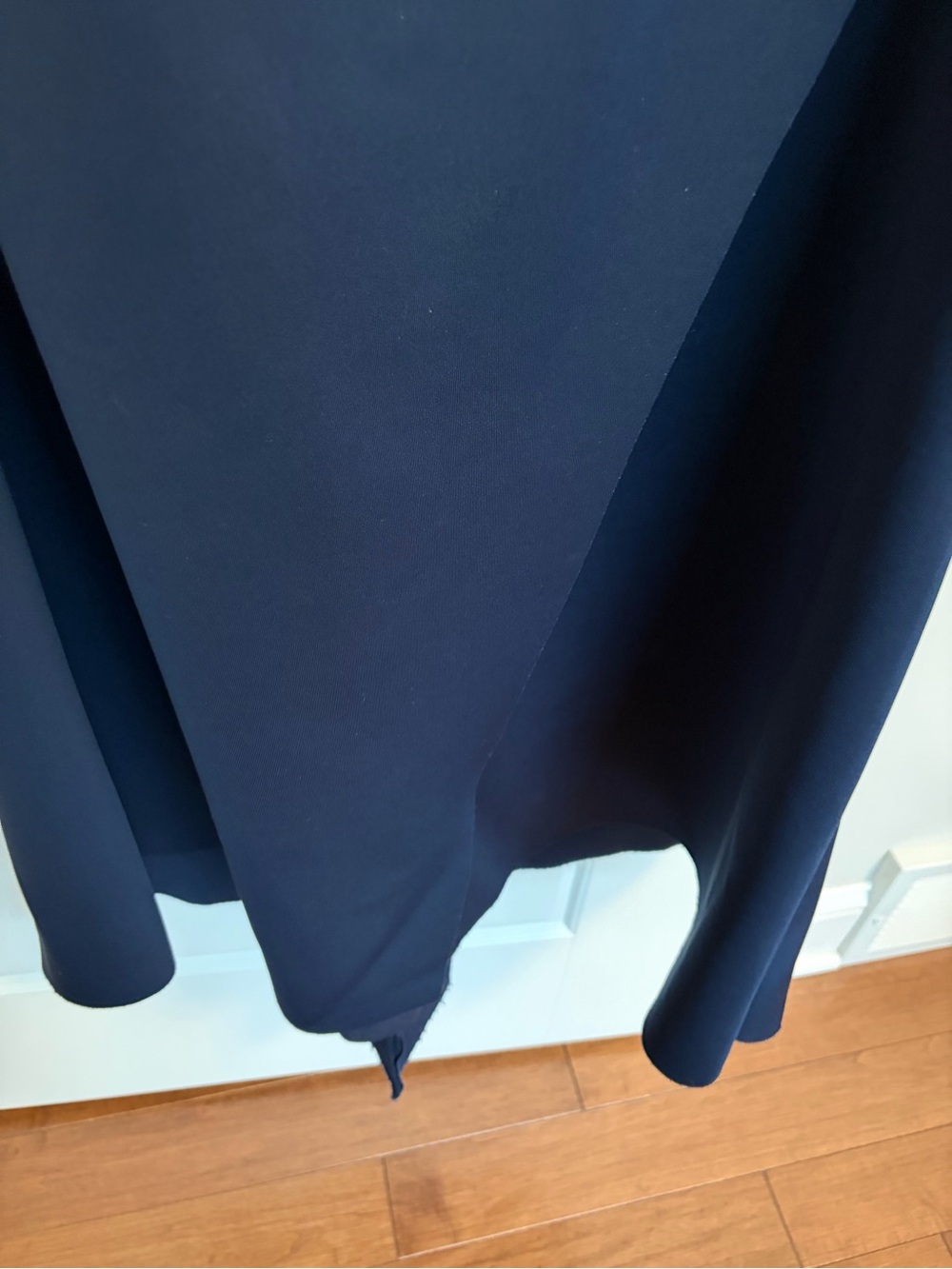 Xscape One-Shoulder Navy Ruffle Gown - Picture 4 of 12